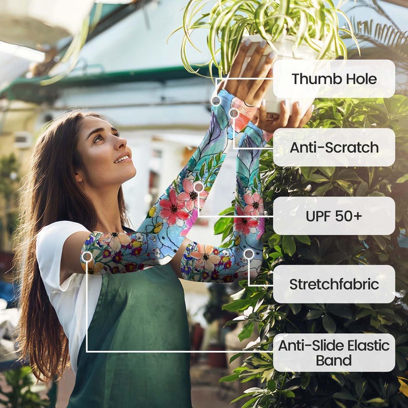 YPHCDO Store Gardening Sleeves Farm Sun Protection Arm Cooling Sleeves Thorn Proof Garden for Women Men with Thumb Hole - Image 3